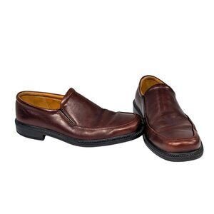 Ecco Men's 41 7/7.5 Brown Leather Helsinki 2.0 Apron Toe Slip On Loafers